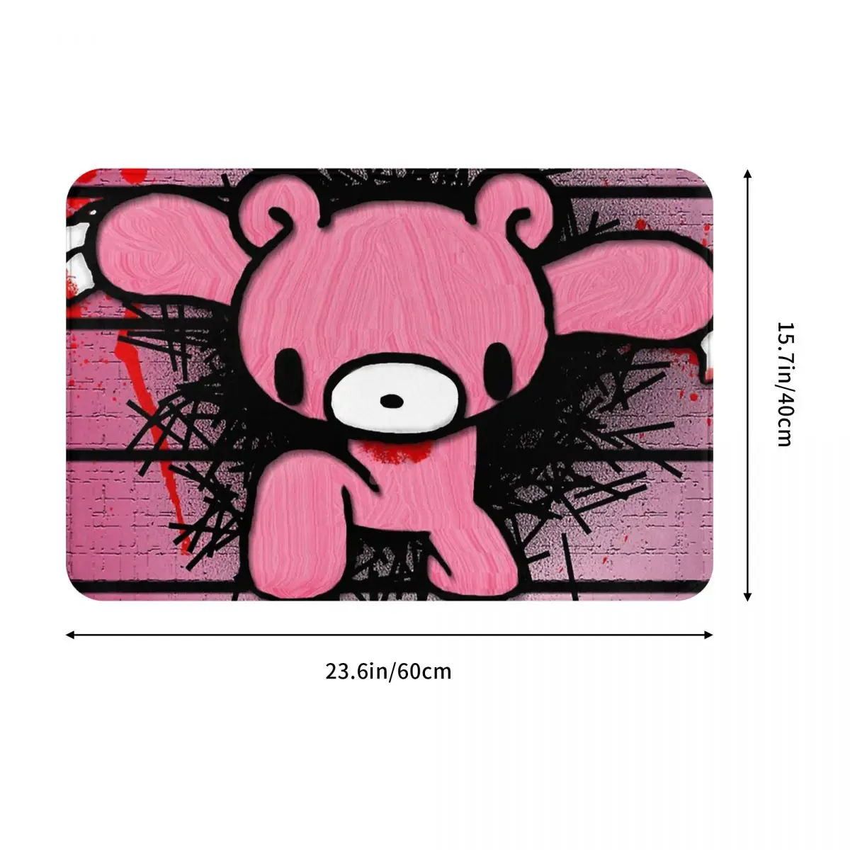 Anti-Slip Doormat Kitchen Mat Gloomy Bear Balcony Carpet Entrance Door Rug Home Decorative