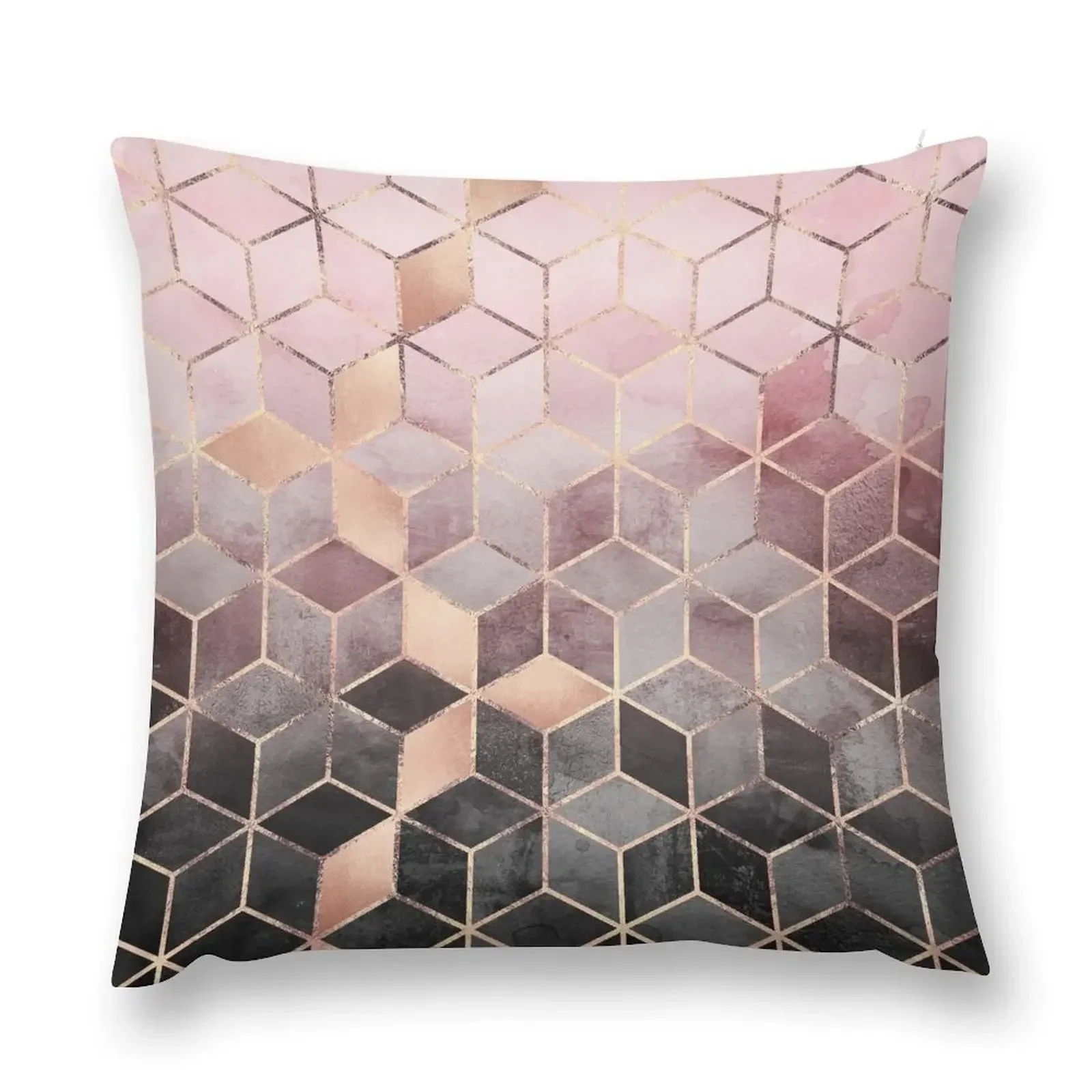 

Pink And Grey Gradient Cubes Throw Pillow Christmas Pillow Covers Cushion Cover For Sofa Cushion Cover pillow