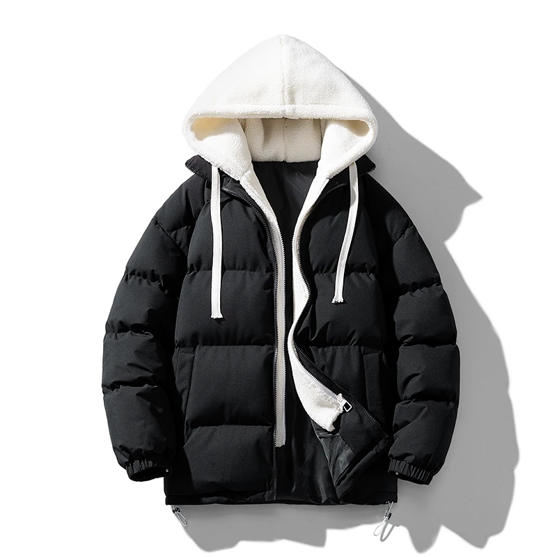 Mannen Winterjas Parka Dikker Warme Jas Heren Stand Kraag Jassen Effen Kleur Parka Jas Damesmode Nieuwe Streetwear