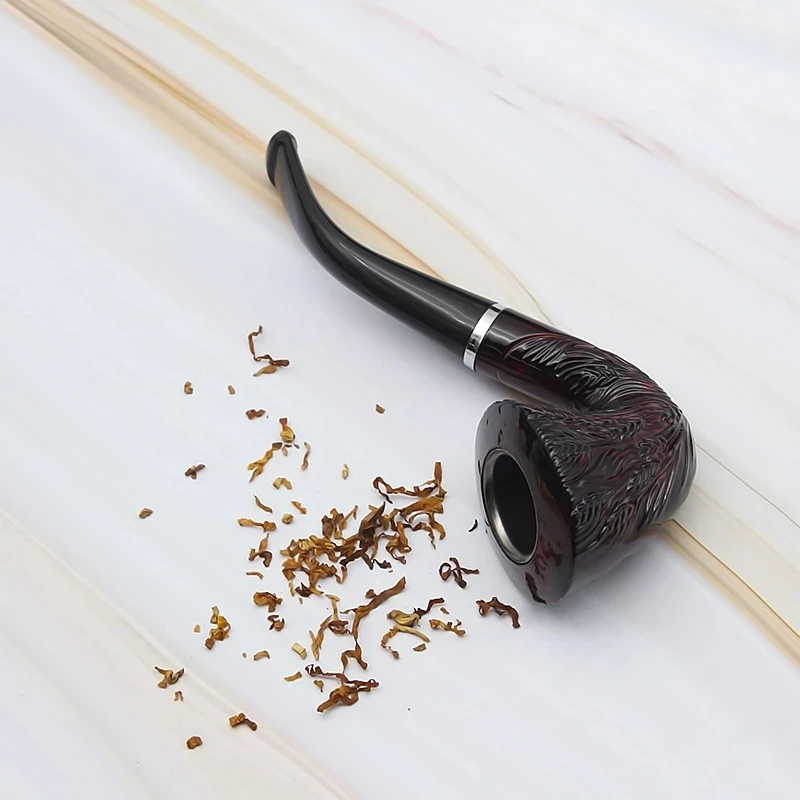 

New Classic Curved engraving Pipe Chimney Filter Smoking Pipes Tobacco Pipe Cigar Grinder Smoke Mouthpiece