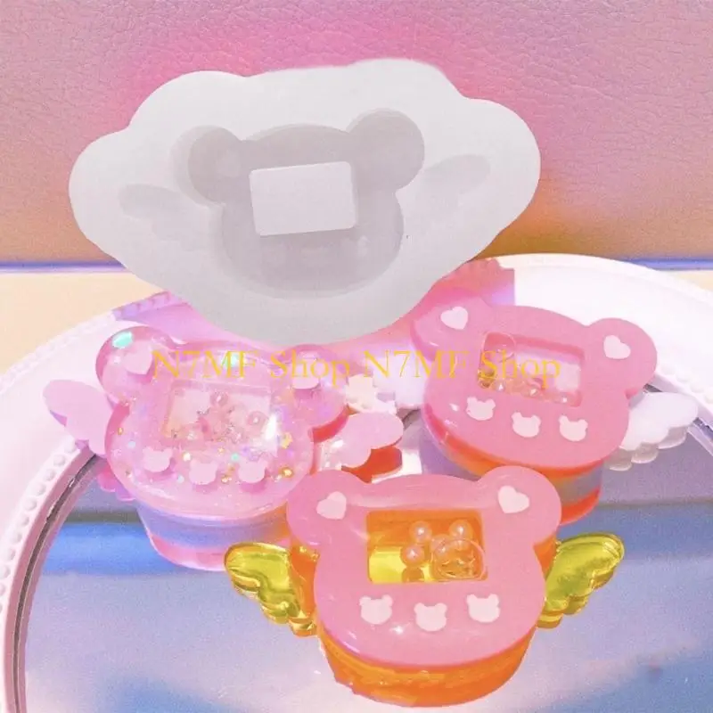 N7MF Bear Bowknot Resin الراتنج الصب سيليكون العفن امرأة مفتاحية زخرفية قلادة Quicks و Mould for DIY الحرف #5