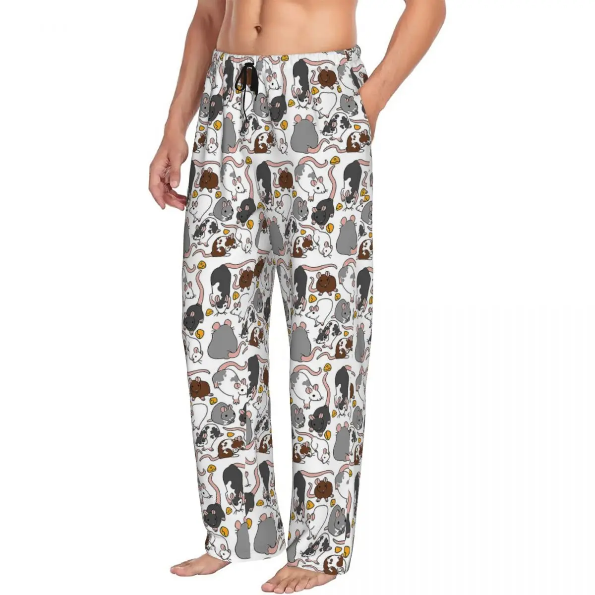 Custom Rat Pack Men Pajama Pants Lounge Sleep Sleepwear Bottoms with Pockets