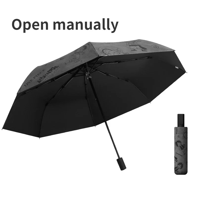 One Piece Umbrella 28cm for Rainy and Sunny Days Students Automatically Fold Umbrellas Cartoon Anime Umbrella UV-resistant