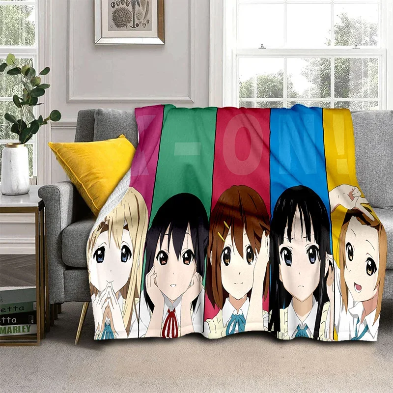 Coperta Lolita carina cartone animato K-ON per ragazze Kawaii 3D, coperta morbida per la casa, camera da letto, divano letto, picnic, copertura da viaggio, coperta per bambini