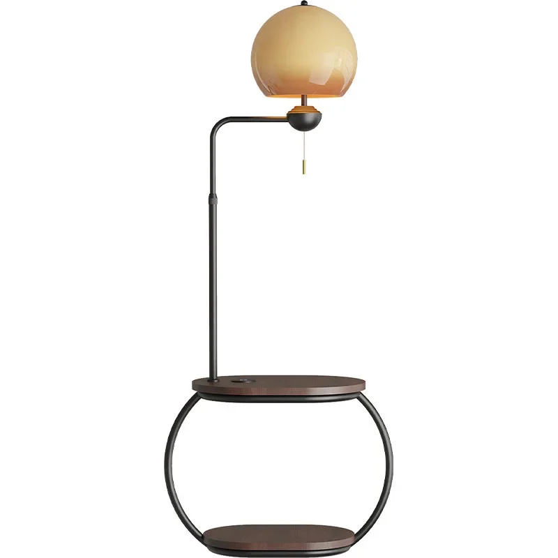 

Medieval style edge floor lamp, living room sofa storage ornament lamp, bedroom bedside table integrated desk lamp