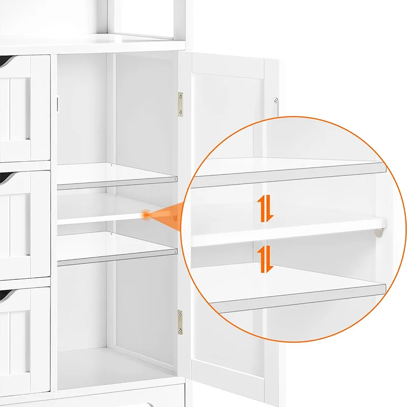 Household shelves Multi-layer storage racks Toilet narrow side cabinet Floor-to-ceiling bathroom storage Light luxury style