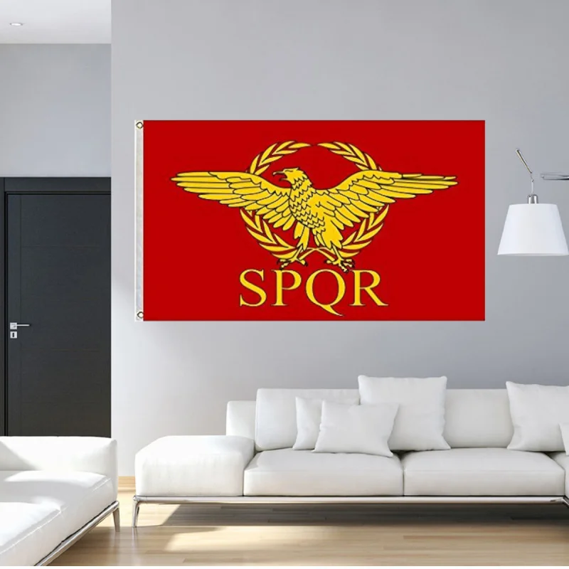 Roman Empire Senate and People of Rome Flag Size 3x5fts 90x150cm for Indoor Outdoor