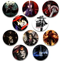 58mm Round Anime HELLSING Enamel Pins Black and White Handmade Brooch Cartoon Cosplay Badge on Backpack Jewelry Accessories Gift