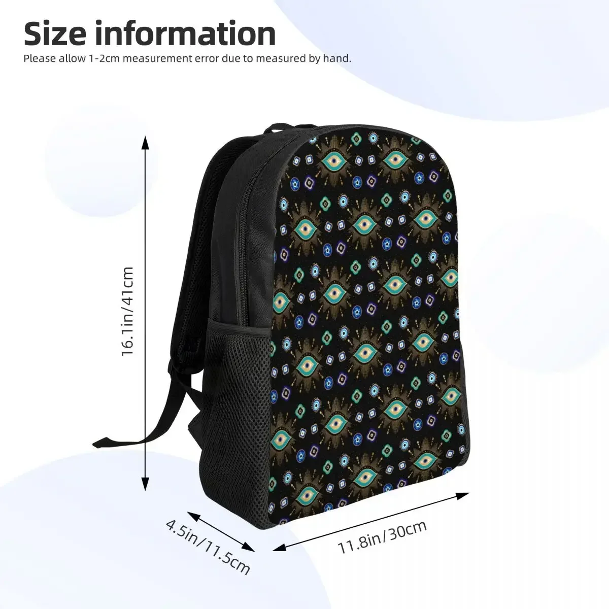 Custom Nazar Turkey Evil Eye Symbol Amulet Travel Backpack Women Men School Computer Bookbag College Student Daypack Bags