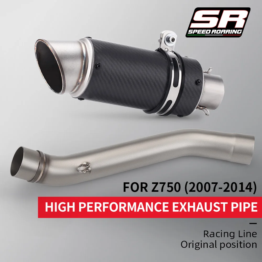 Slip‑on Motorcycle Exhaust Muffler Middle Link Pipe For Z750 Z‑750 2004‑2008 Exhaust Connect Tube