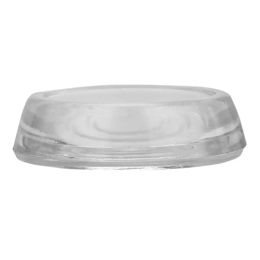 

of 12 Clear Glass Furniture Coasters 2 9 16 Inch Round Handcrafted Floor Protectors for Chairs, Tables, Sofas Elegant Caster Cup
