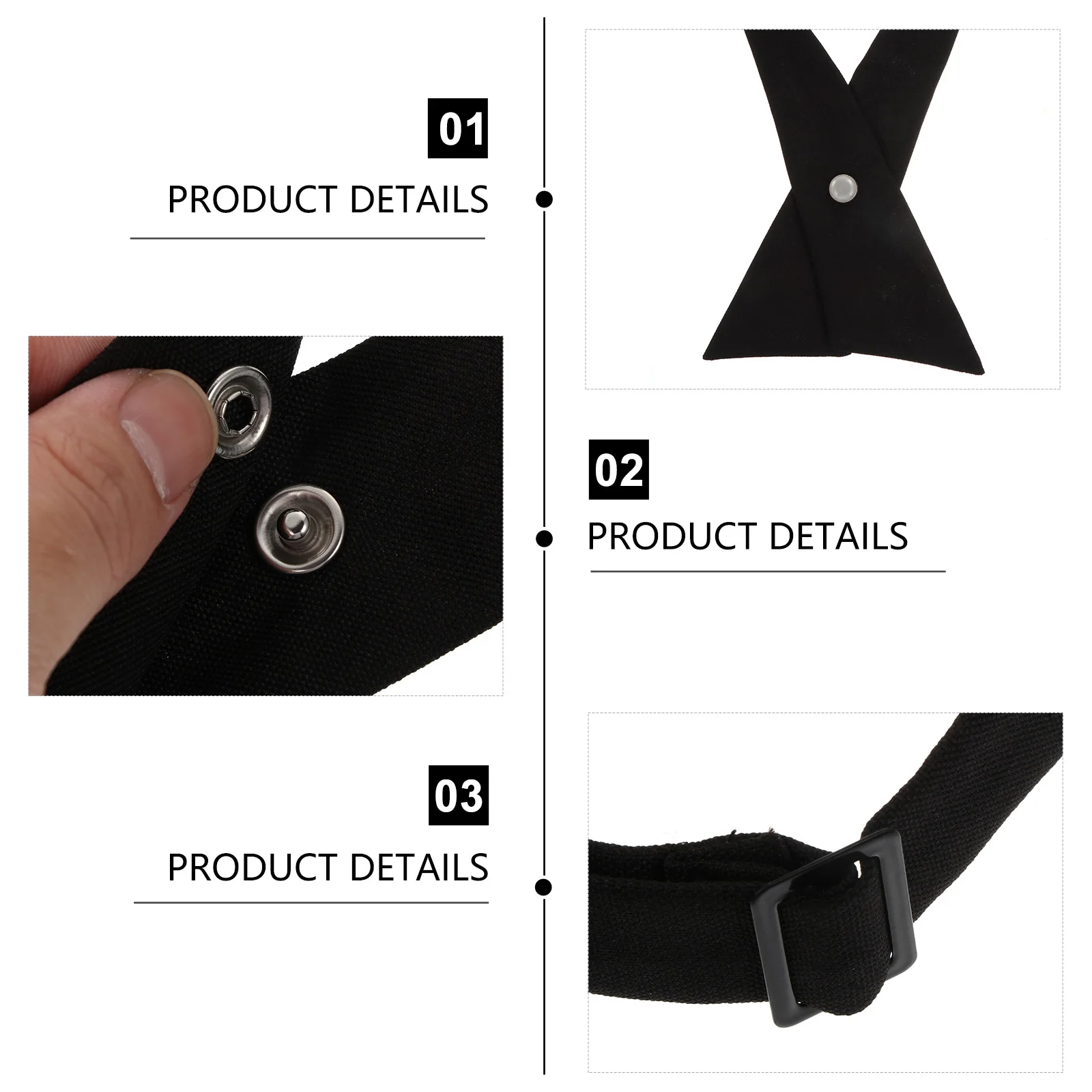 

2pcs School Uniform Cross Neck Tie Adjustable Premium Delicate Sturdy Durable Bowtie Versatile Wrinkle Resistant Shape Retaining