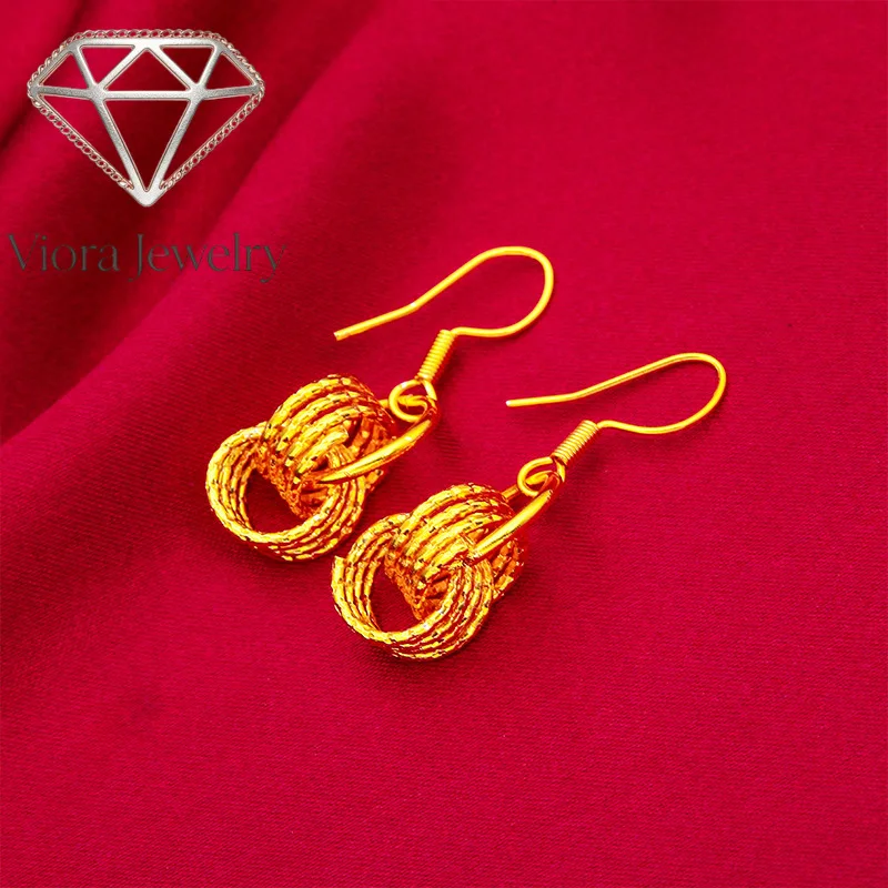 Viora Jewelry Women 24K gold, AU999 Extremely simple shiny design, low-key and exquisite workplace commuting