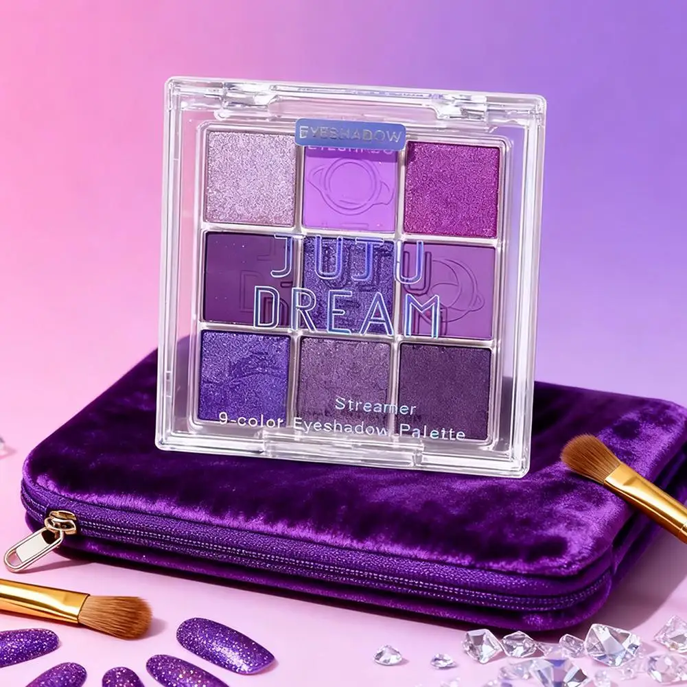 Purple Fringe 9 Color Eyeshadow Tray - Mixed Berry Tones, Natural Shimmer Matte Purple And Charming - ﻿ And Smoky, B7X9