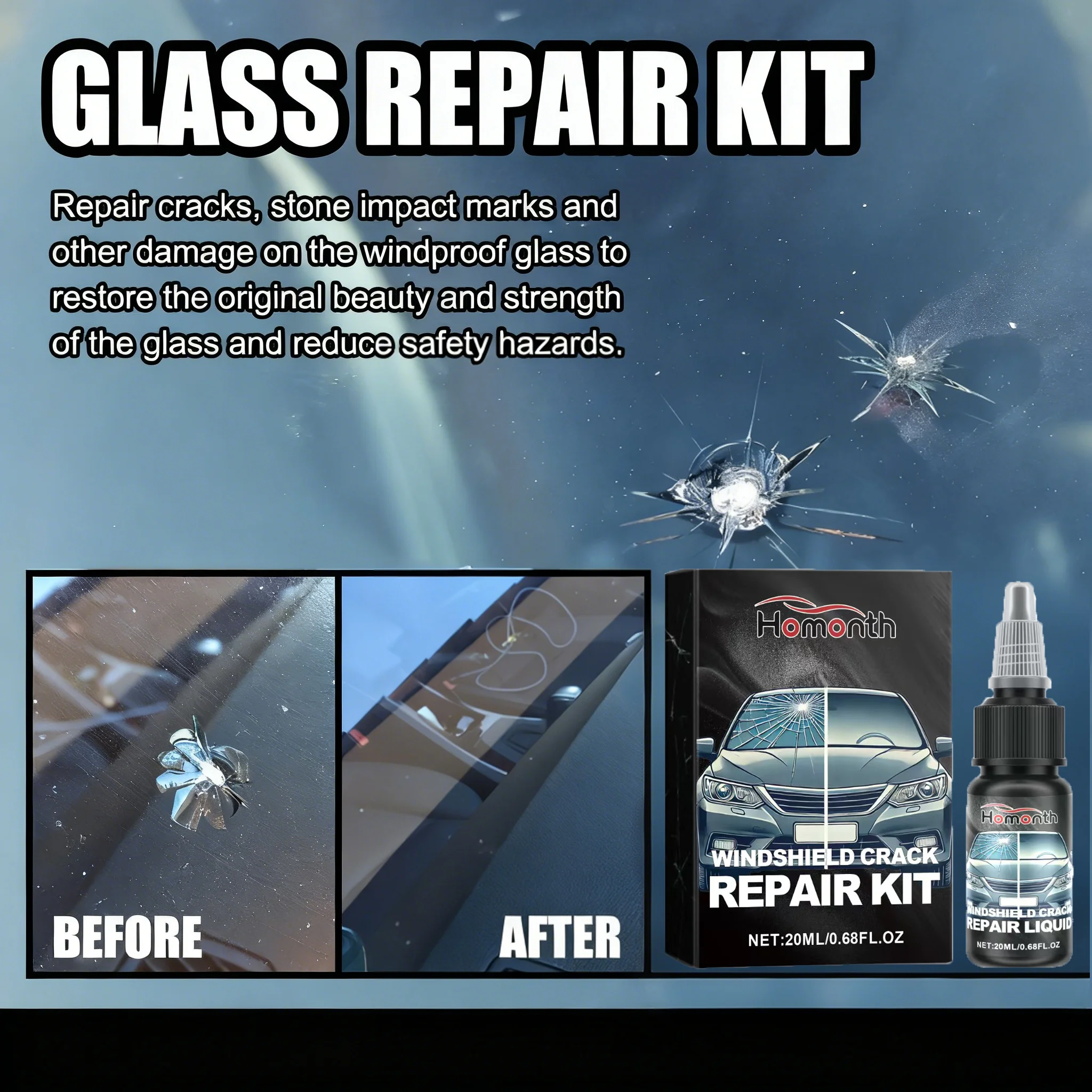 

Нано-набор для ремонта лобового стекла, водонепроницаемый нано-инструмент для лобового стекла, инструмент для ремонта треснутого лобового стекла, набор для ремонта стекла автомобиля