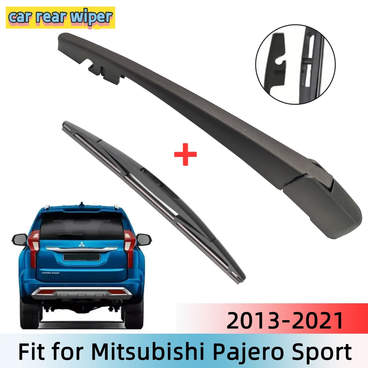 

Rear Wiper Blade & Arm Set Kit For Mitsubishi Pajero Sport 2013-2021 Windshield Windscreen Rear Window