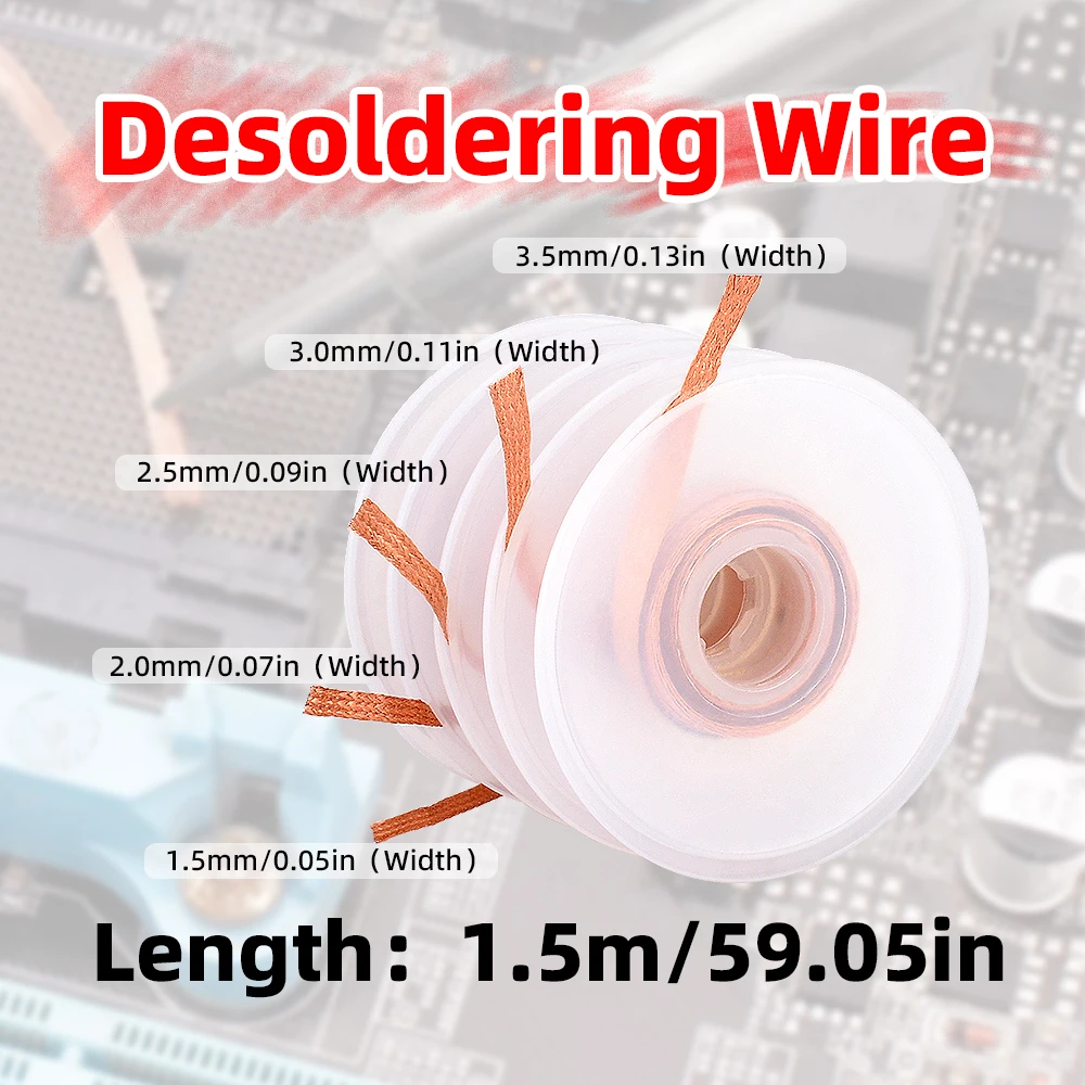 Solder Wire Desoldering Braid Welding Solder Remover Wick Wire Lead Cord Flux BGA Repair Tool