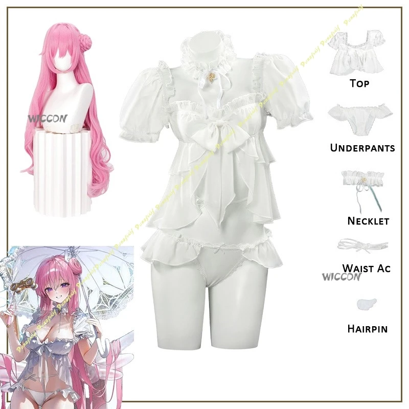 

Anime Games GODDESS OF VICTORY: NIKKE Cosplay Costumes White Swimsuit Sexy Cool Wigs Pink Cute Accessories Christmas Halloween