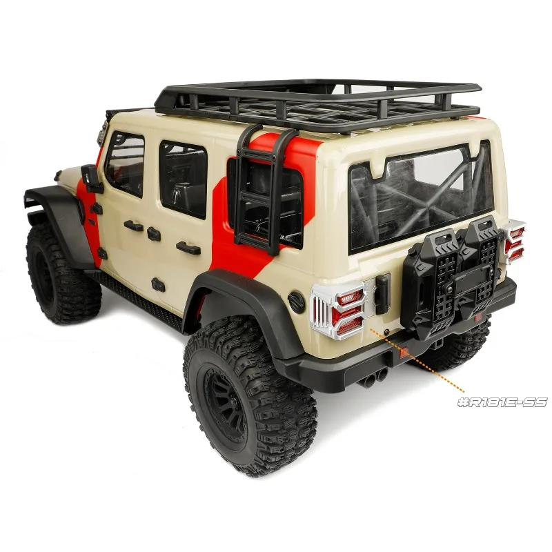 Modelo de simulación, cubierta de lámpara trasera de coche de juguete, cubierta protectora de malla, tubo de escape modificado actualizado para coche trepador de control remoto MK07 JK07 1/7