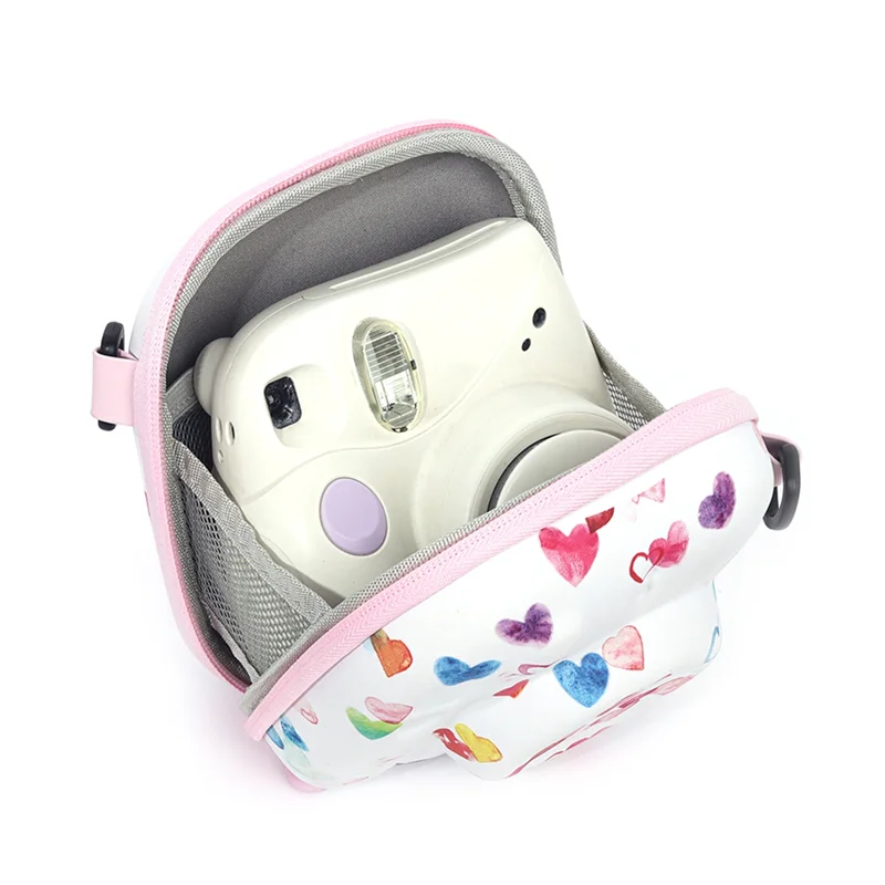 

ABUO-Messenger Bag Universal Colorful Love Hard Shell Protective Bag EVA Portable Storage Messenger For Polaroid Mini Camera
