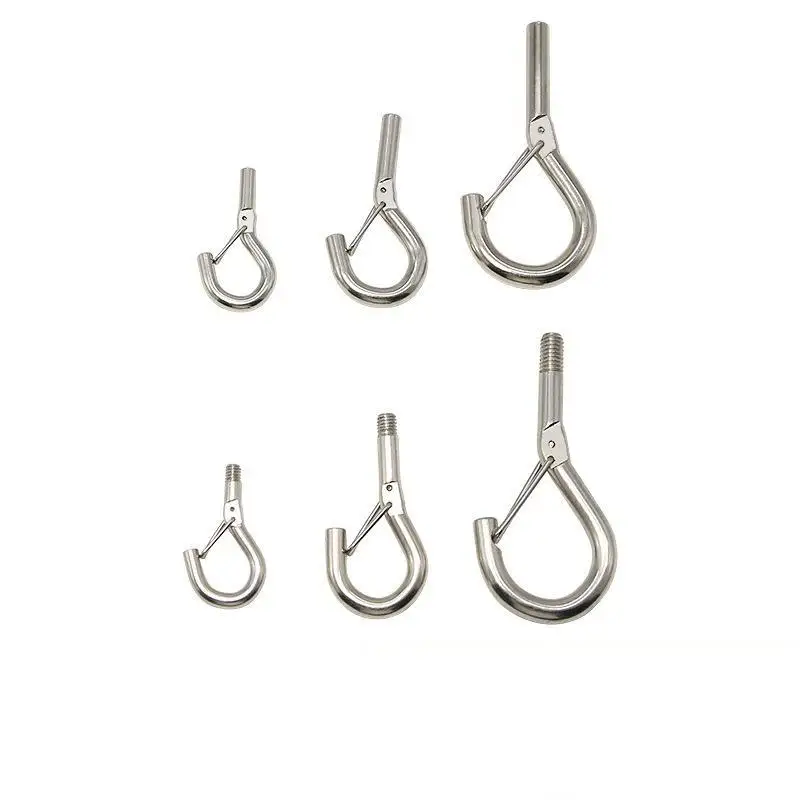 5 PCS Suspension Hooks With Threads, Ceiling Heavy-Duty Hooks With Spring Hooks Thread Lockers With Safety Hooks
