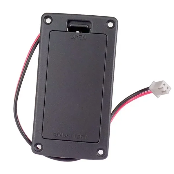 Guitar Parts 9V Battery Case Holder Cover Box for Acoustic Guitar Bass Pickup Black of 1pcs