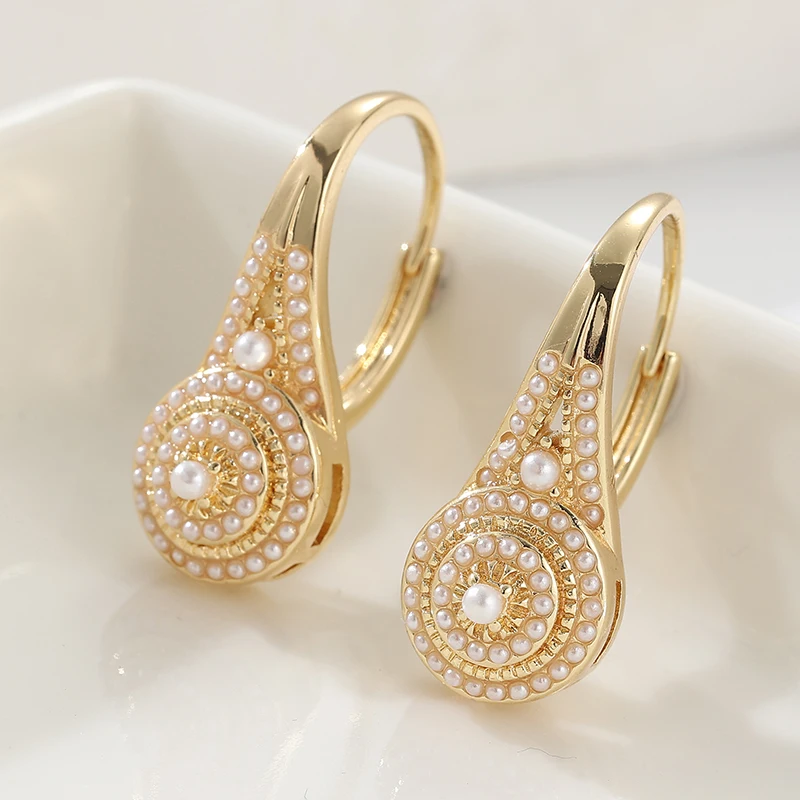 Elegant Fashion Inlay Synthetic Pearl Earrings For Women Daily Casual or Formal Occasions Ear Accessories Jewelry
