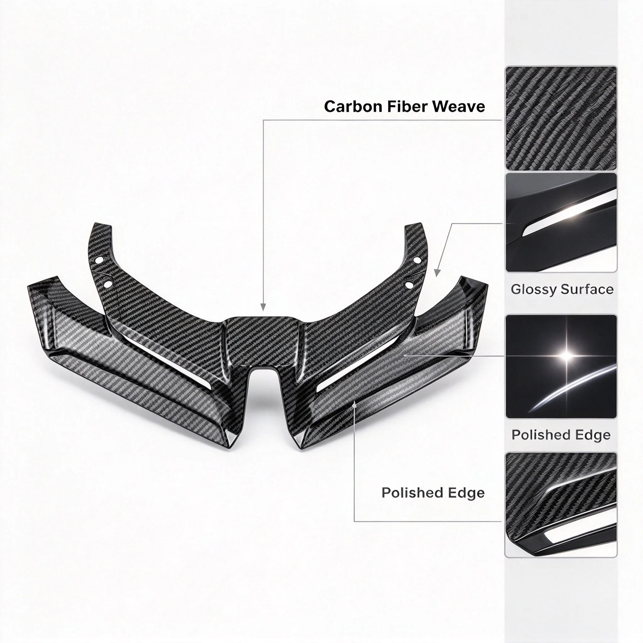 Perfect Fit Carbon Fiber Front Fairing Wing for Honda PCX160 2021-2025 Lower Chin Fairing Windshield Extension Scooter Accessory
