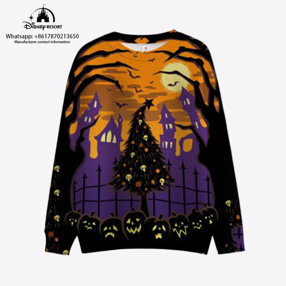 Sudadera de cuello redondo de dibujos animados para hombre, suéter informal y cómodo de Mickey para Halloween, personalizado, a la moda, 2024