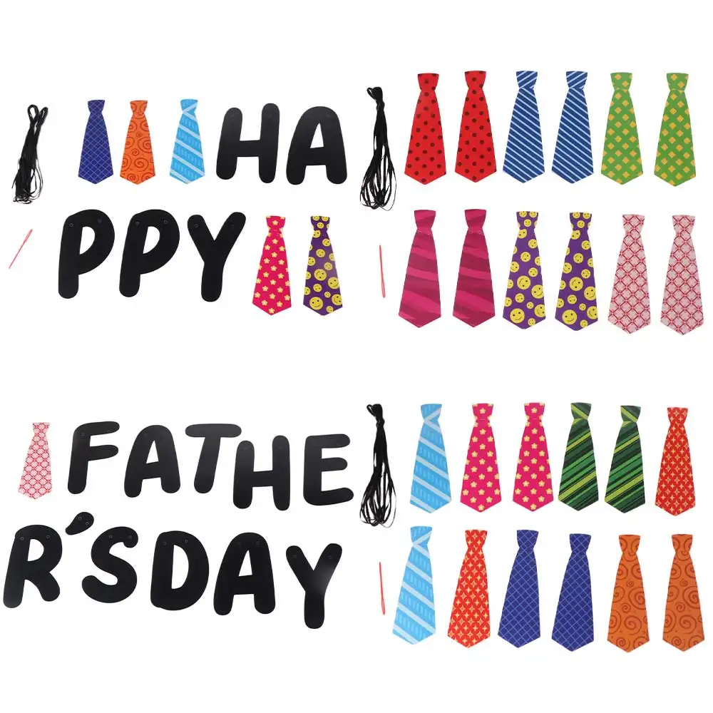 

Creative Colorful Father's Day Letter Banner Paper Festival Tie Hanging Banner Celebrate Father's Day Ornament Party Favors