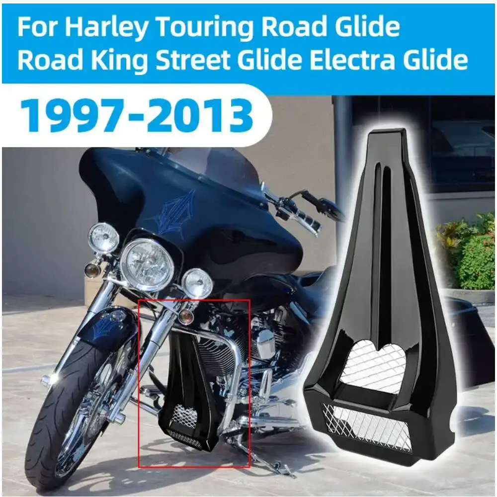 Front Chin Spoiler Radiator Grill Fits For Harley Road King Electra Glide Street Glide Road Glide Flhtk Gloss Black/Matte Black
