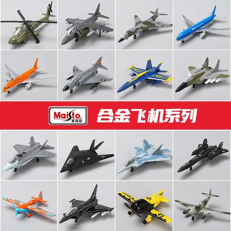 

Maisto Simulation F-14 tomcat Apache Helicopter f-35 Typhoon fighter B-24 bomber Mig Raptor Boeing military aircraft model