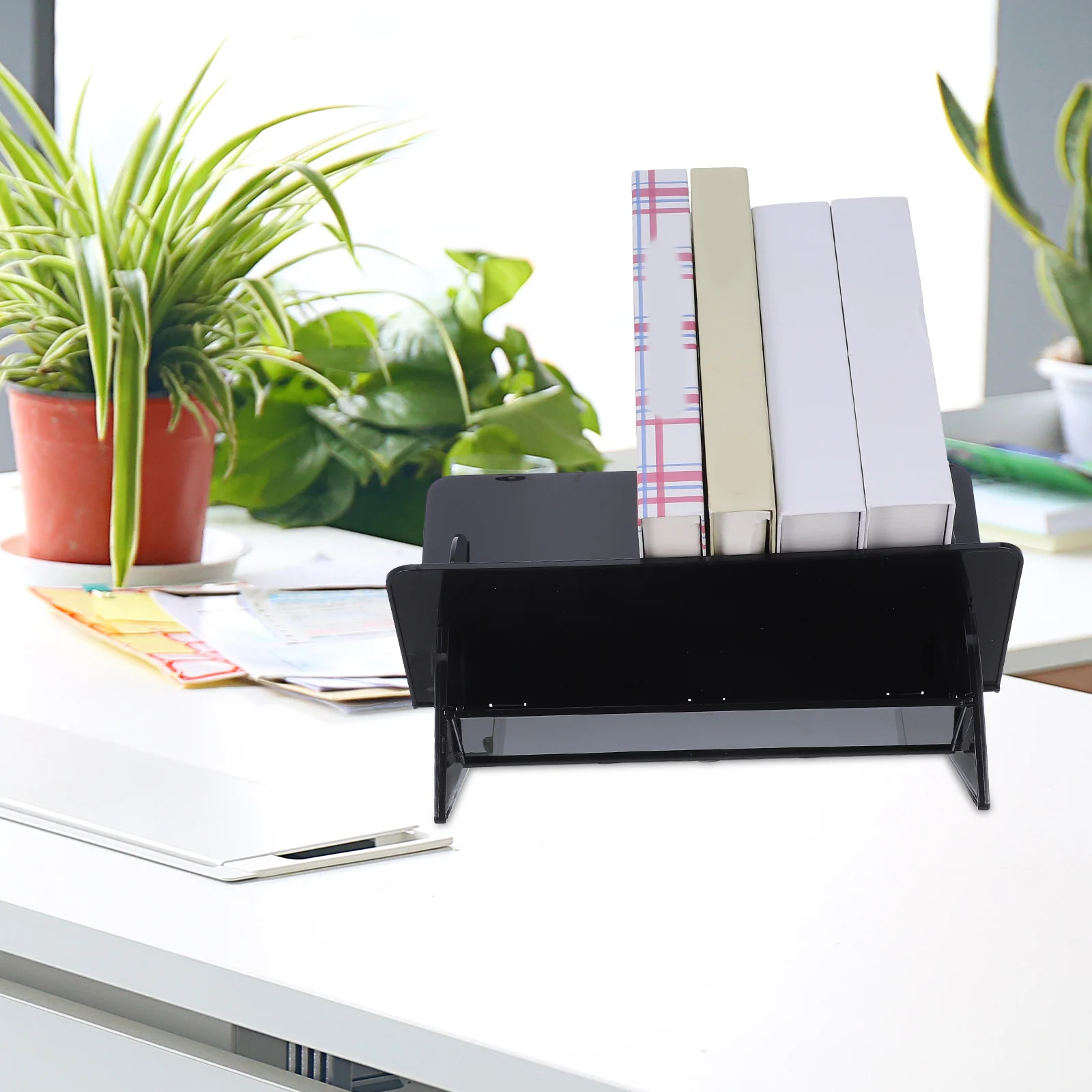

Book Shelf Rack Multifunctional Desktop Storage For Home Office School V-Shaped Structure Stationery File Holder