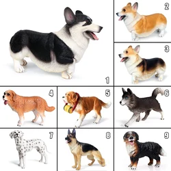 Simulation Dog Miniature Figurine Lovely Bulldog Doberman Husky Corgi Shiba Dalmatian Model Home Garden Decor Ornaments