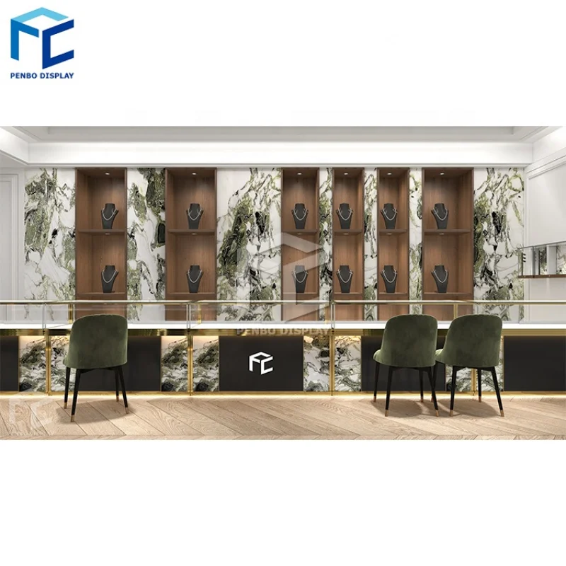 

2025customized.Luxury Shopping Mall Glass Counter Plated Jewelry Display Showcase Cabinet Customized Full Jewelry Sh