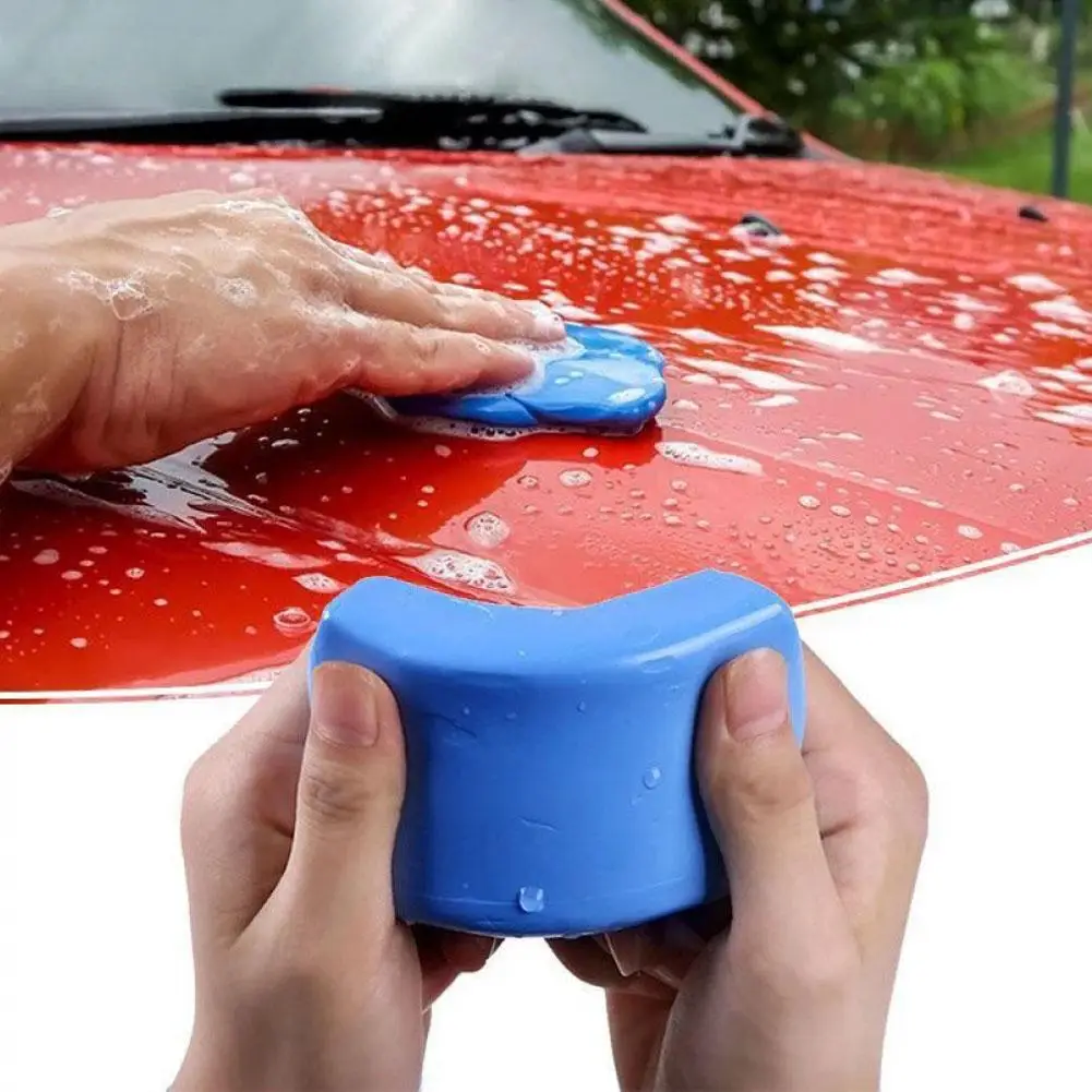 Barre d'argile pour lavage de voiture, traitement de polissage de cire de détail bleu de qualité Fine, dissolvant de boue de lavage de véhicule pour verre automobile, rouille, huile et taches