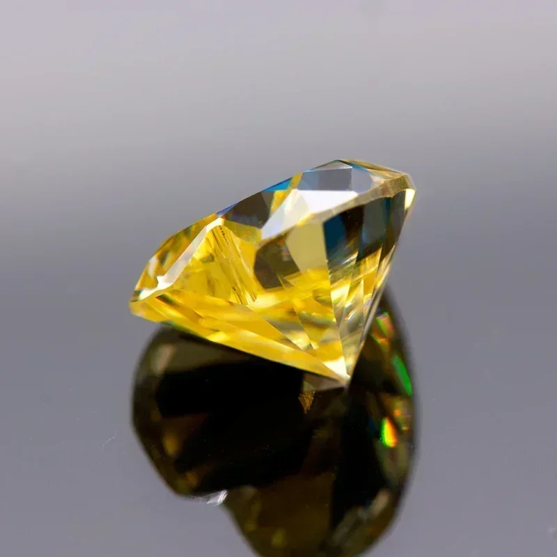 Großhandel Moissanit-Stein Zitronengelbe Farbe Herzschliff Laborgezüchteter Diamant für Damen Hochwertige Schmuckherstellungsmaterialien mit Zertifikat – Detail 3