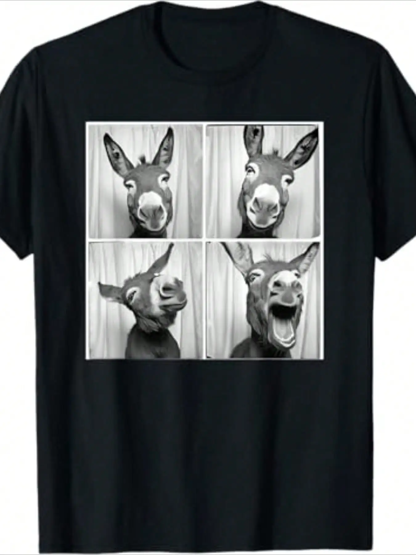 

Laughing Donkey Face Quirky Farm Farming Funny Donkey T-Shirt-220g 100% Cotton T-Shirt Popular Tee Shirt Man Summer Casual Tees