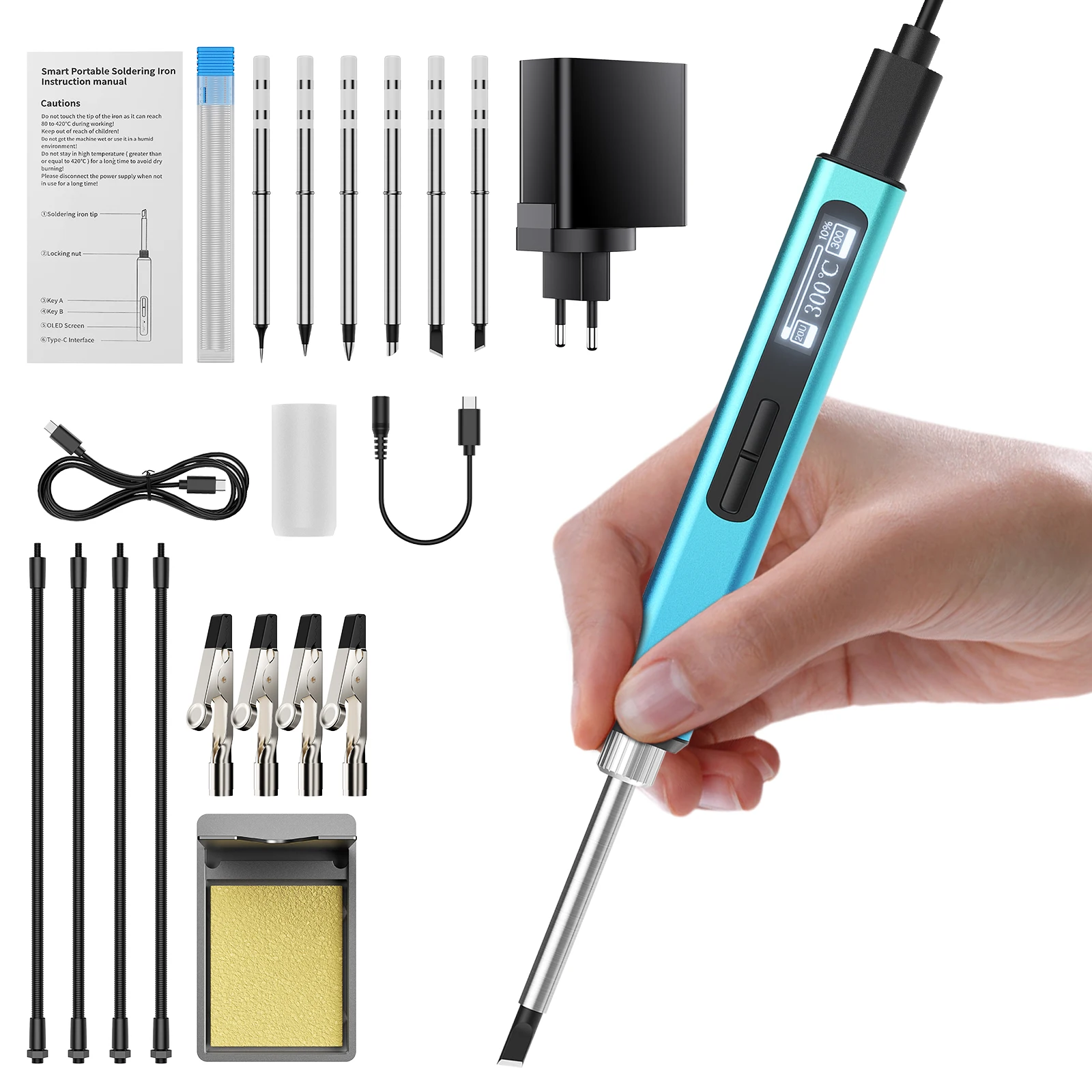 Intelligent Digital Soldering Iron Pen kit 8S Fast Temperature Rise Repairing Circuit Boards DIY Woodworking Draw