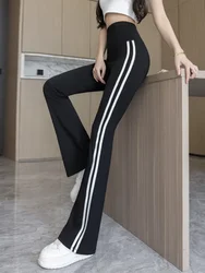 Viser évasés taille haute pour femmes, vêtements d'extérieur, pantalons Barbie, pantalons minces, leggings pour femmes, fjbie, printemps, automne, 2024