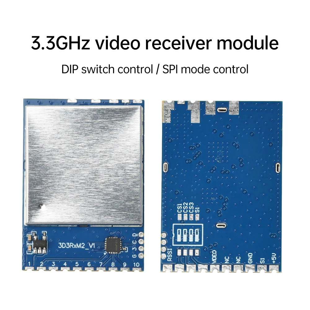 3310-3495MHz 3D3RxM2 3.3G FPV VRX Module 16 Channels Analog Wireless FPV Audio Video Transmission Receiver Module -95dBm