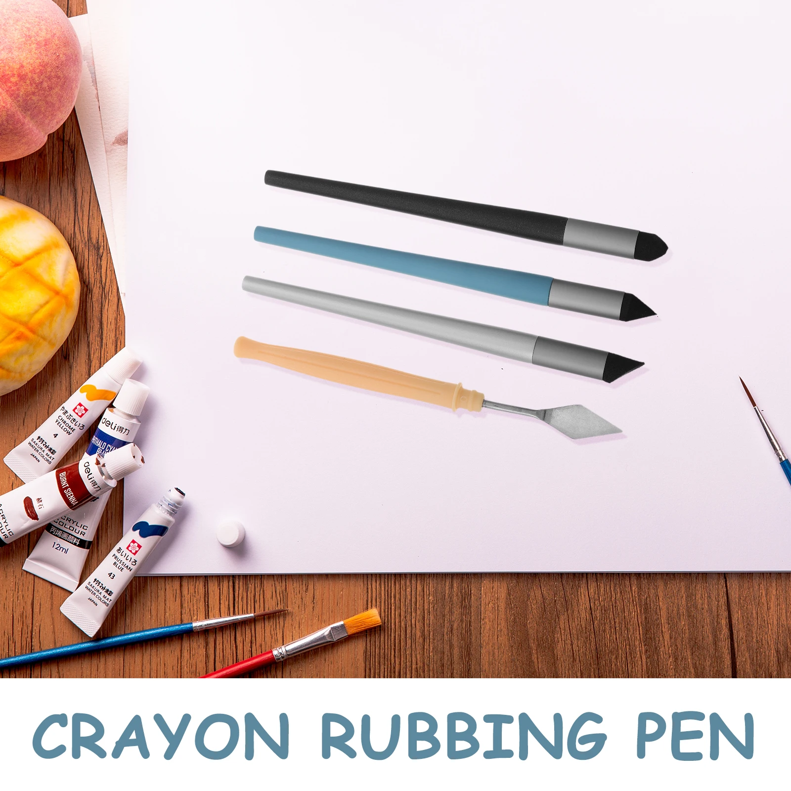 

Oil Pastel Rub Pen Blending Pencil Artist Sponge Drawing Tools Detailed Painting Brushes Student