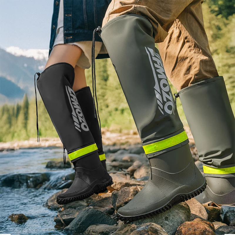 Foldable Outdoor High-top Rain Boots Men's Lure Waterproof Anti-slip Lure Fishing Wading Boots Rice Transplanting Stream Tracing view 5