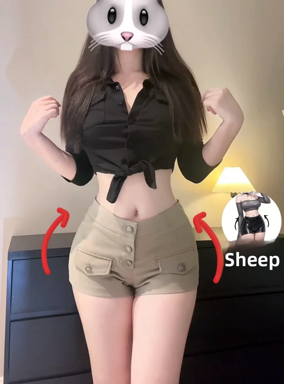 

Low Waist Elastic Slimming Shorts Women's Fashion Design Khaki Color Sexy Design Casual High Waist Wide Leg Summer Shorts