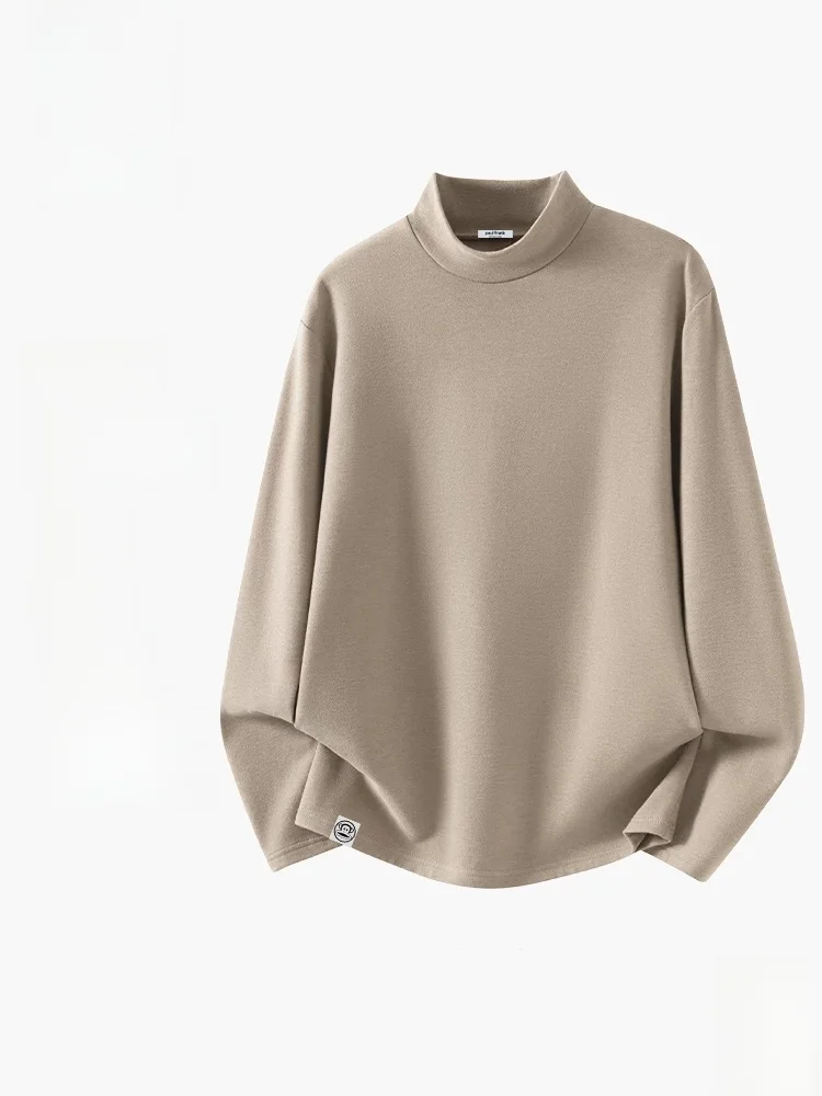 

Мужская теплая термофутболка с длинным рукавом из шелка и флиса, повседневная, из смесового полиэстера, для зимы