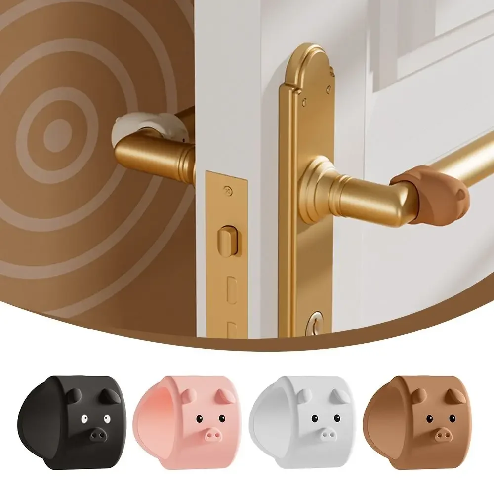 5Pcs Cute Silicone Door Stopper Cartoon Punch-free Wall Protector Anti-Shock Silent Doorknob Bumper Pad for Bedroom Handle Crash