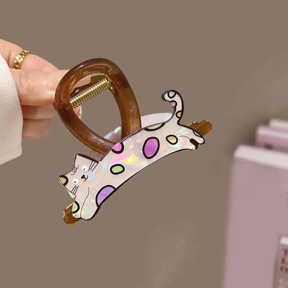 

Fashion Resin Cat Shark Clip Animal Double-side Hair Grab Clip Dazzling Small Size Dog Hair Claw Summer