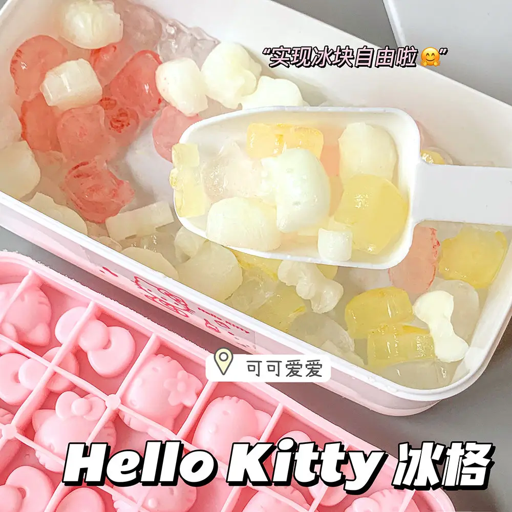 Sanrio HelloKitty cartoon cute silicone ice grid mold creative Kawaii ice making ice cream mold anime peripheral gift wholesale