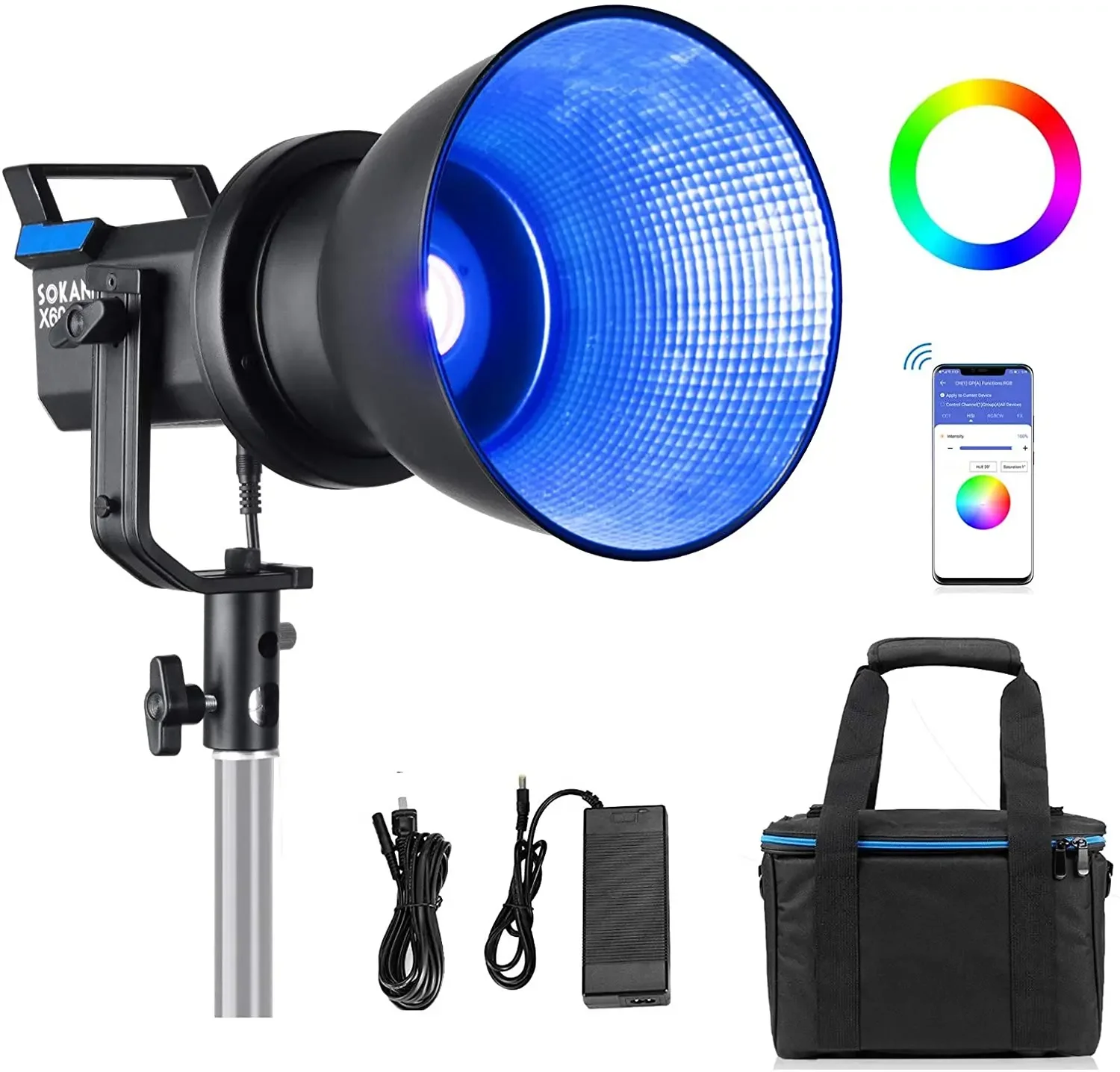 YYHC-professional Photographic lighting Equipment  X60 80W   LED video lighting set for TV / studio /Cinematography Li