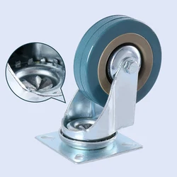 4pcs for set  factory outlet 50mm/2inch Blue Light Duty Gray glue PVC wiht brake caster wheels 50 * 50 mm plate casters